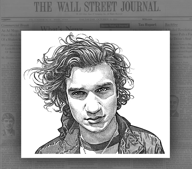 Wall Street Journal Hedcut Portraits by Illustrator Noli Novak